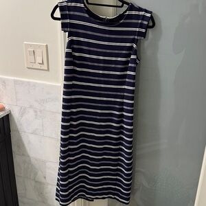 Ann Taylor navy and white striped dress size 4